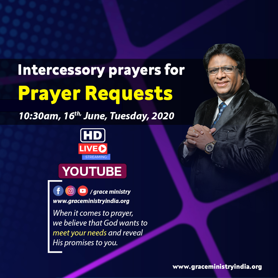 Live online service by Grace Ministry to pray for your Prayer Requests. Join us live and post your prayer request on YouTube live chat, Bro Andrew will pray from right there. 
